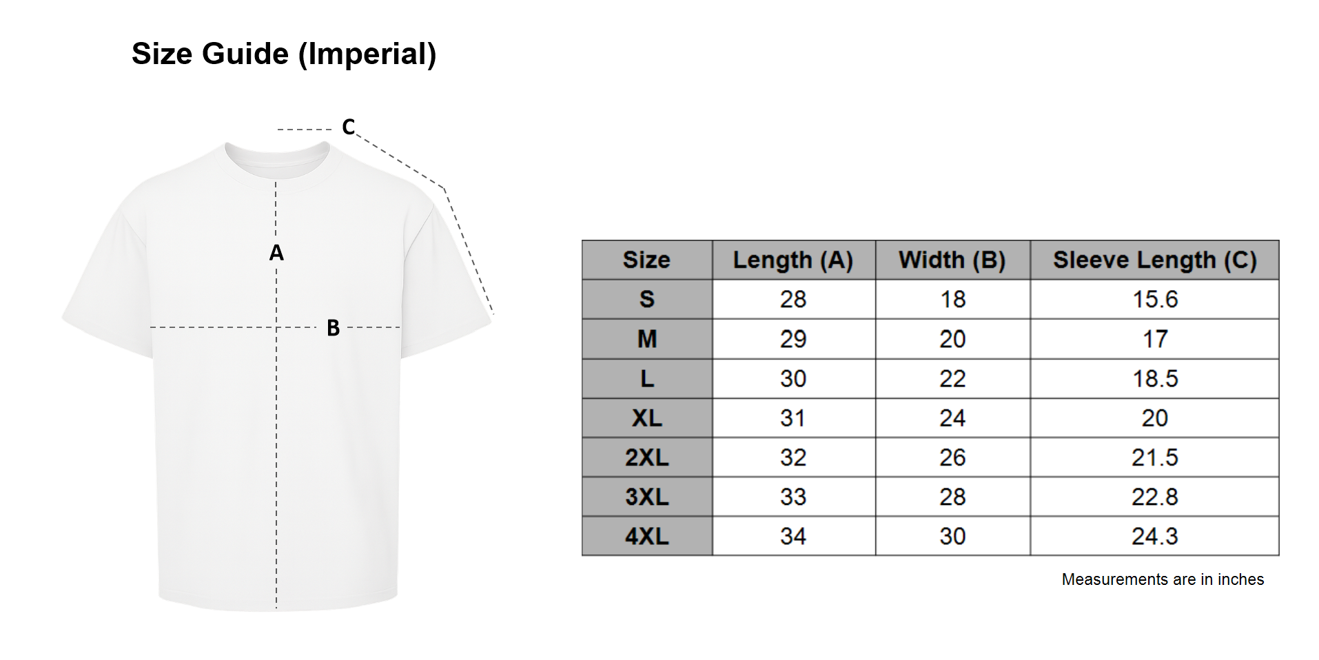 Size Chart for Optimism Looks Good On You