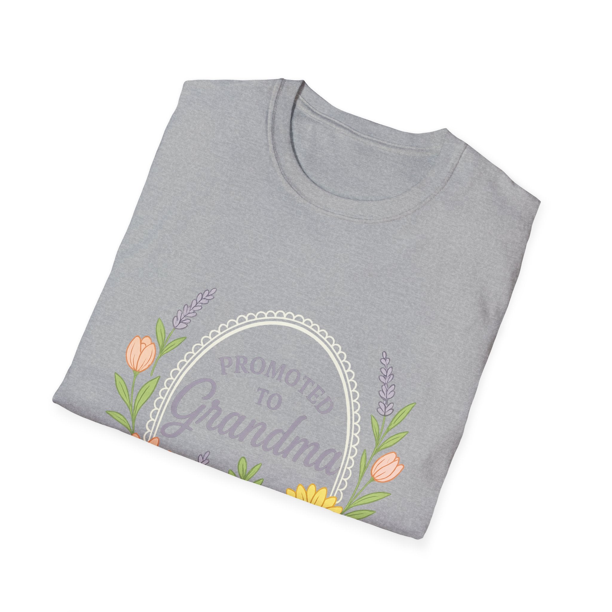 Promoted to Grandma T-Shirt – Cute Floral Unisex Tee