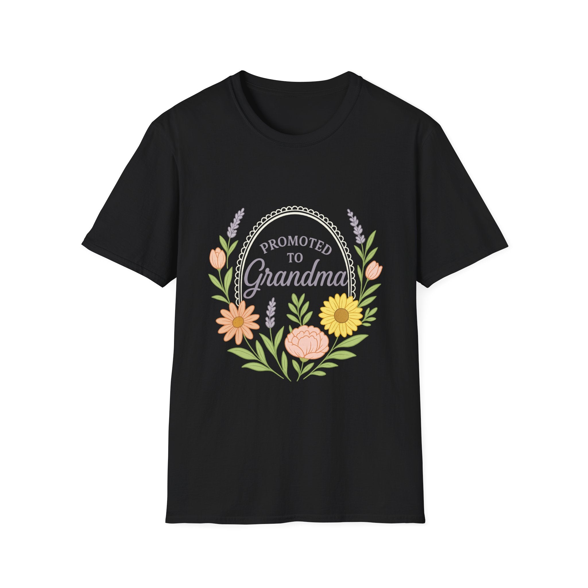 Promoted to Grandma T-Shirt – Cute Floral Unisex Tee