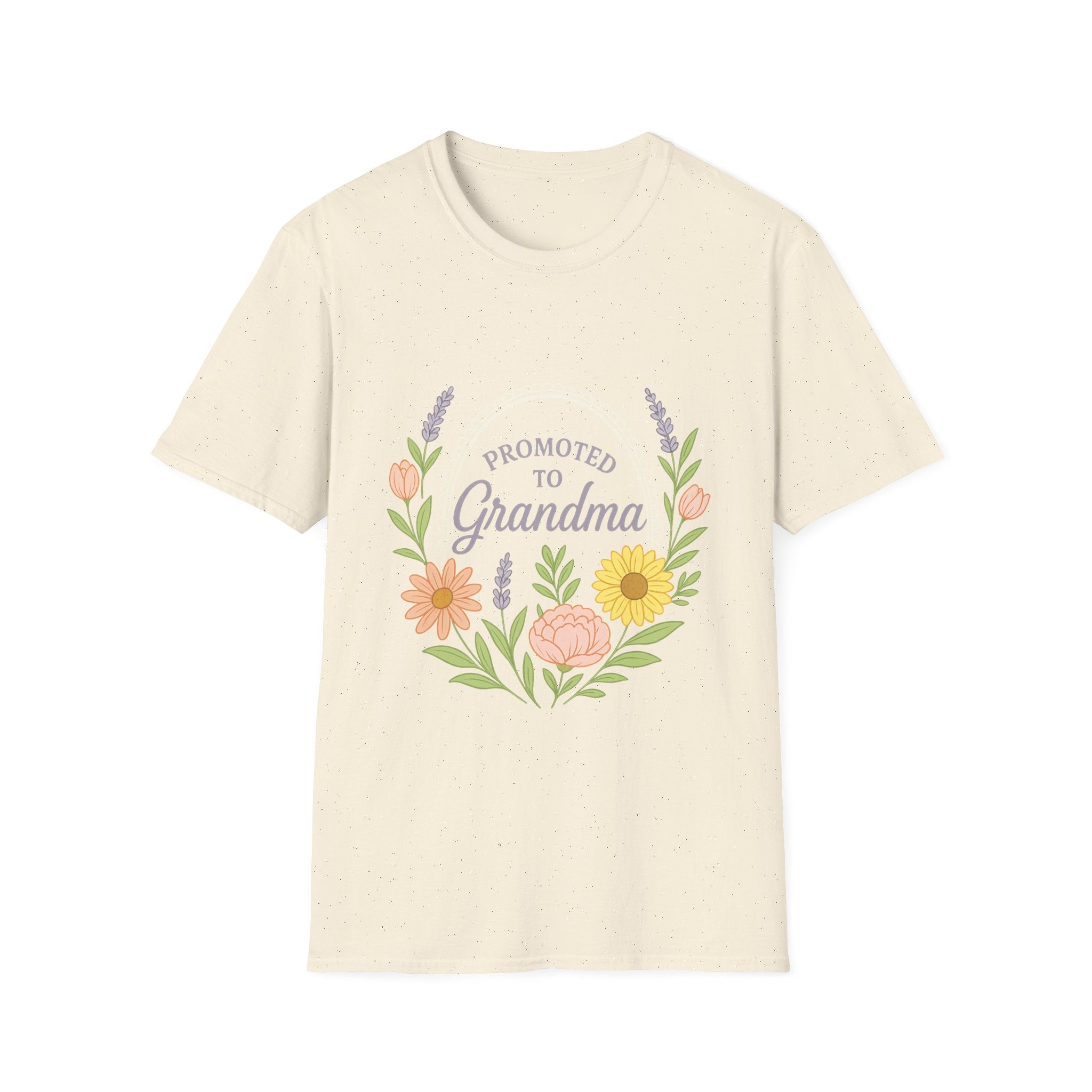 Promoted to Grandma T-Shirt – Cute Floral Unisex Tee