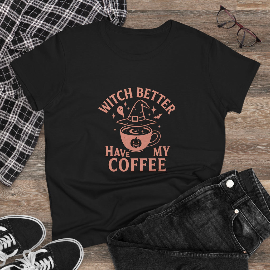 Witch Coffee Tee, Cute Halloween Shirt