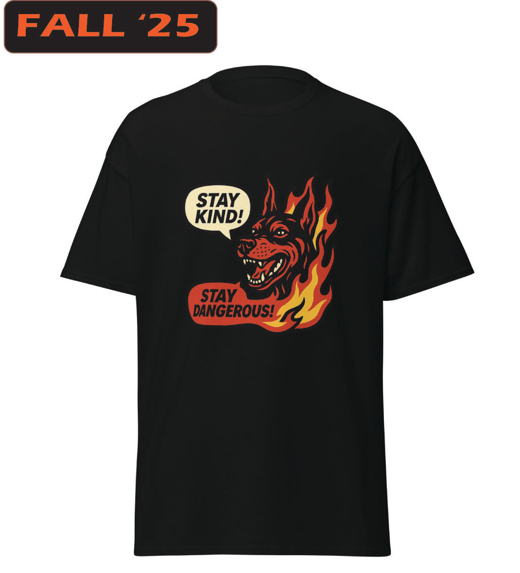 Stay Kind Stay Dangerous Doberman Flame Graphic