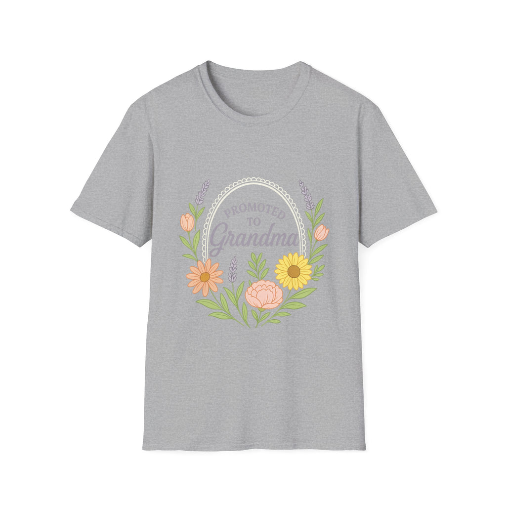 Promoted to Grandma T-Shirt – Cute Floral Unisex Tee