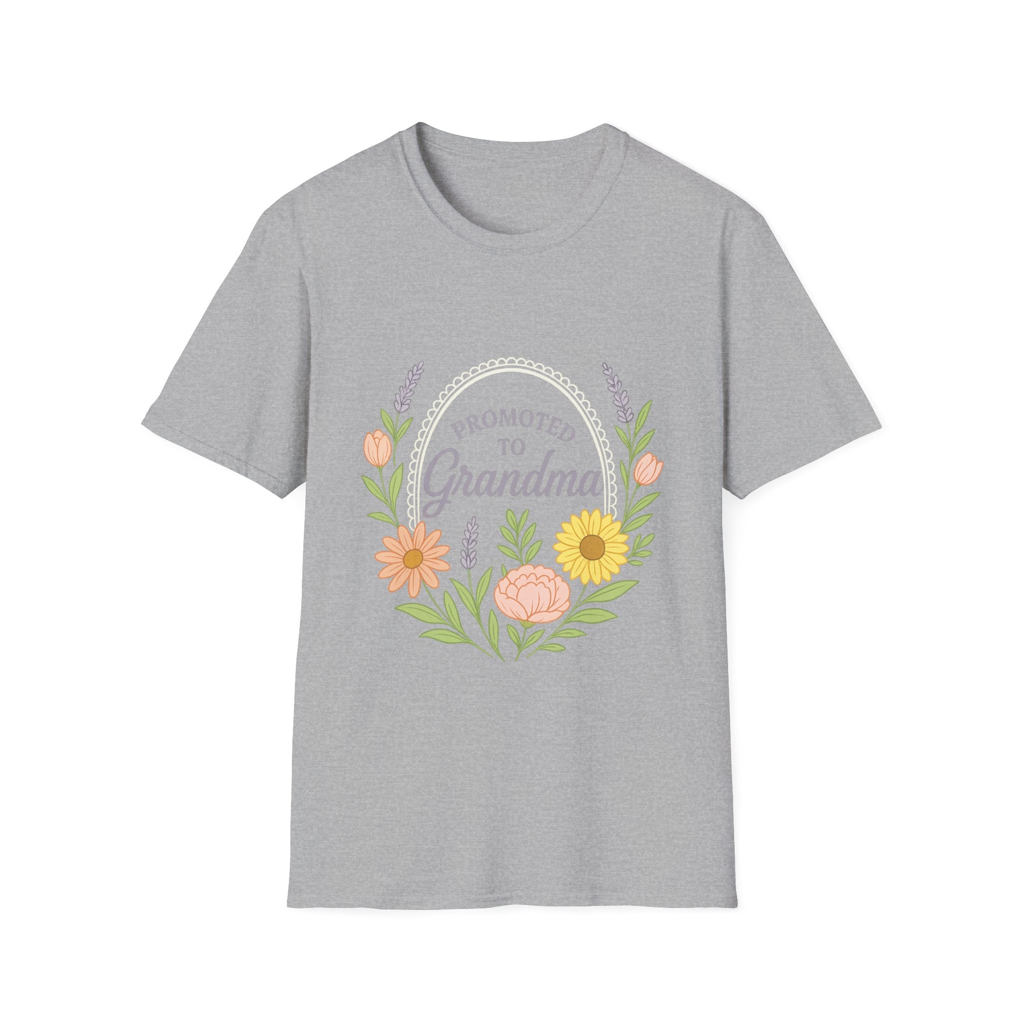 Promoted to Grandma T-Shirt – Cute Floral Unisex Tee