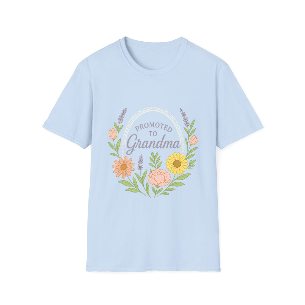 Promoted to Grandma T-Shirt – Cute Floral Unisex Tee