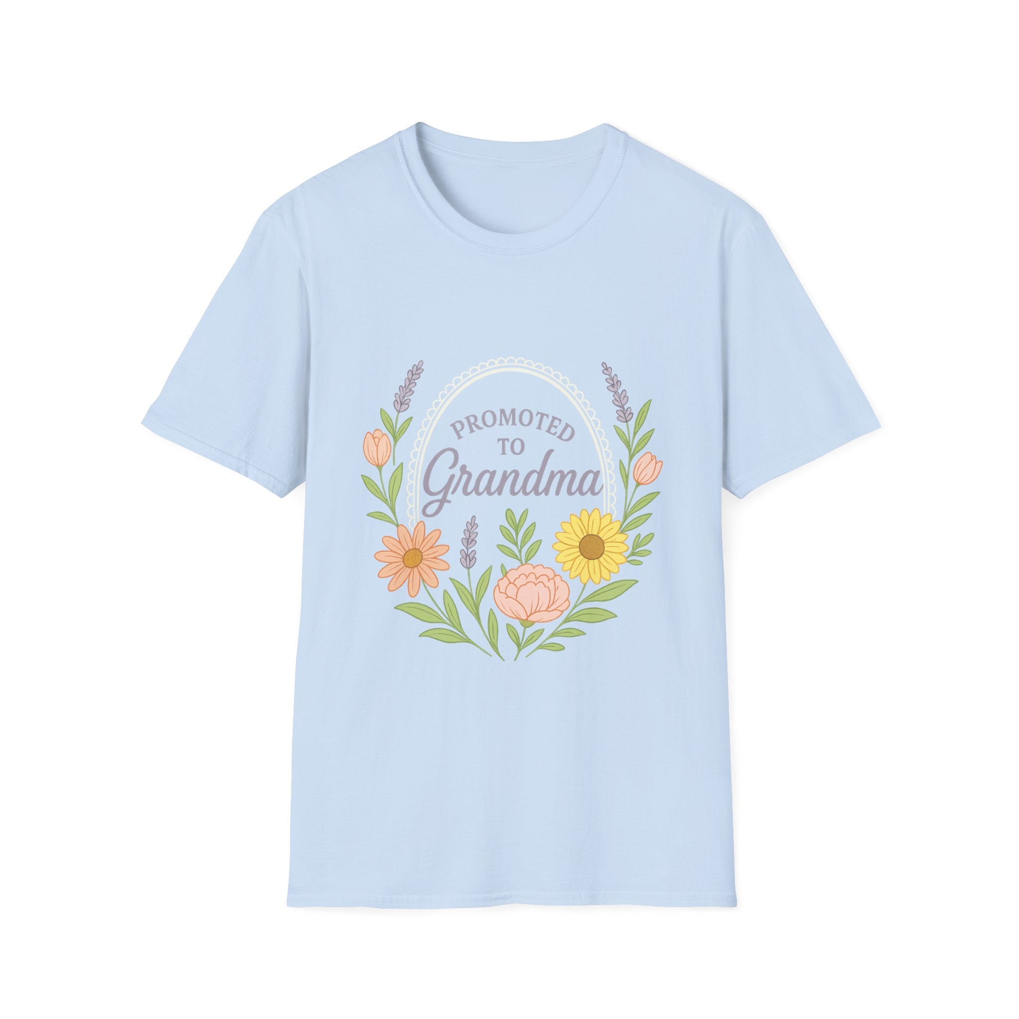 Promoted to Grandma T-Shirt – Cute Floral Unisex Tee