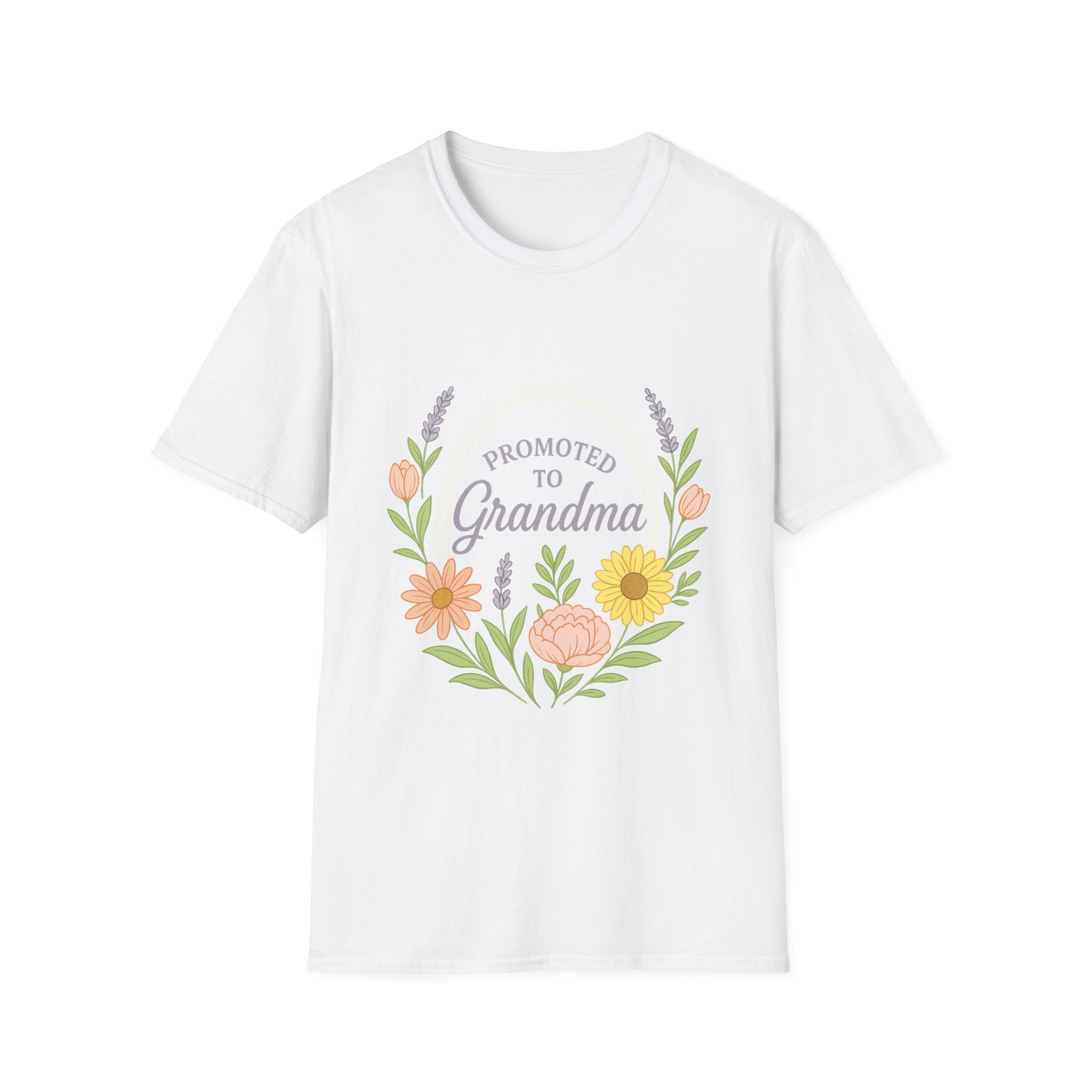 Promoted to Grandma T-Shirt – Cute Floral Unisex Tee