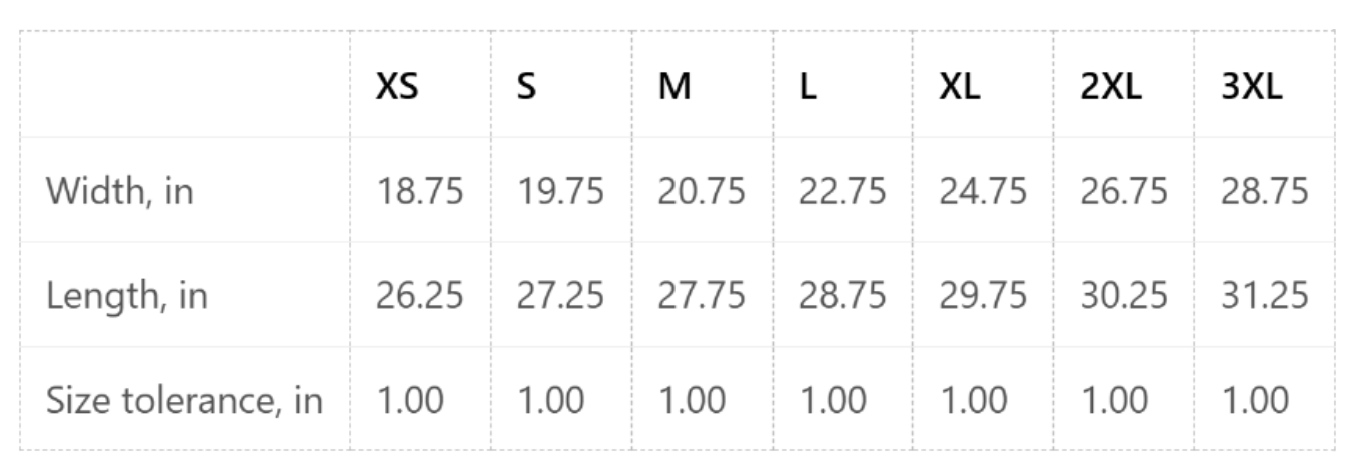 Size Chart for FINALS – Academic Hunger Games Tee